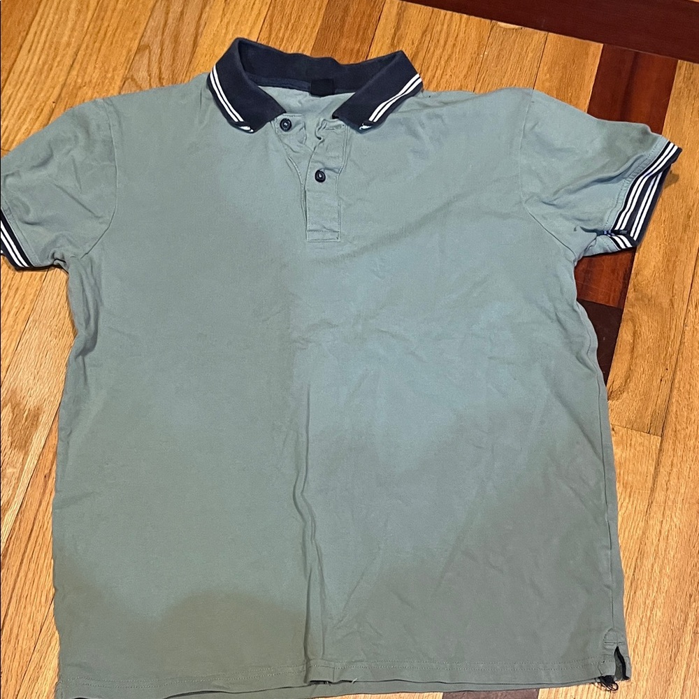 Avery Kids Polo Shirt - Green and Black